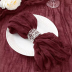 12 PCS Gauze Table Napkins 20x20 Inch Soft Cheesecloth Wrinkled Dinner Napkins for Weddings Party Reception Anniversary