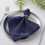 Cloth Napkin 40x40cm Washed Cotton Plain Washed Cotton Soft Rustic Table Napkin for Wedding Christmas Party Daily Family Meals