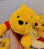 Cute Winnie the Pooh x Stitch Plush Doll Pen Bag, Large Capacity Student Stationery Pouch, Cartoon Pencil Case for School Gift