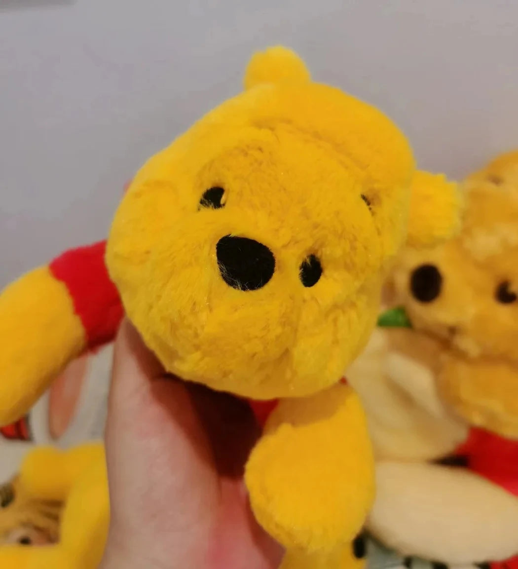 Cute Winnie the Pooh x Stitch Plush Doll Pen Bag, Large Capacity Student Stationery Pouch, Cartoon Pencil Case for School Gift