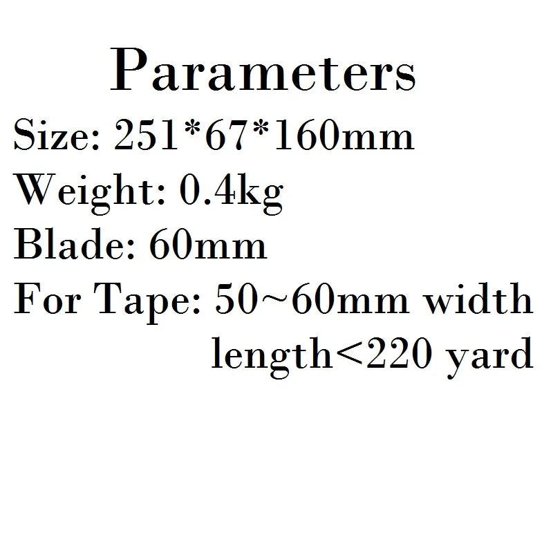 60mm Right Hand Sealing Device Tape Cutter Packing Machine Cutting Machine for 60mm; Metal Tape Dispenser Carton Sealer No. 800
