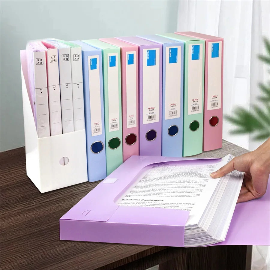 Morandi file box, A4 folder, file box, Velcro fastener storage bag, data book, office storage box