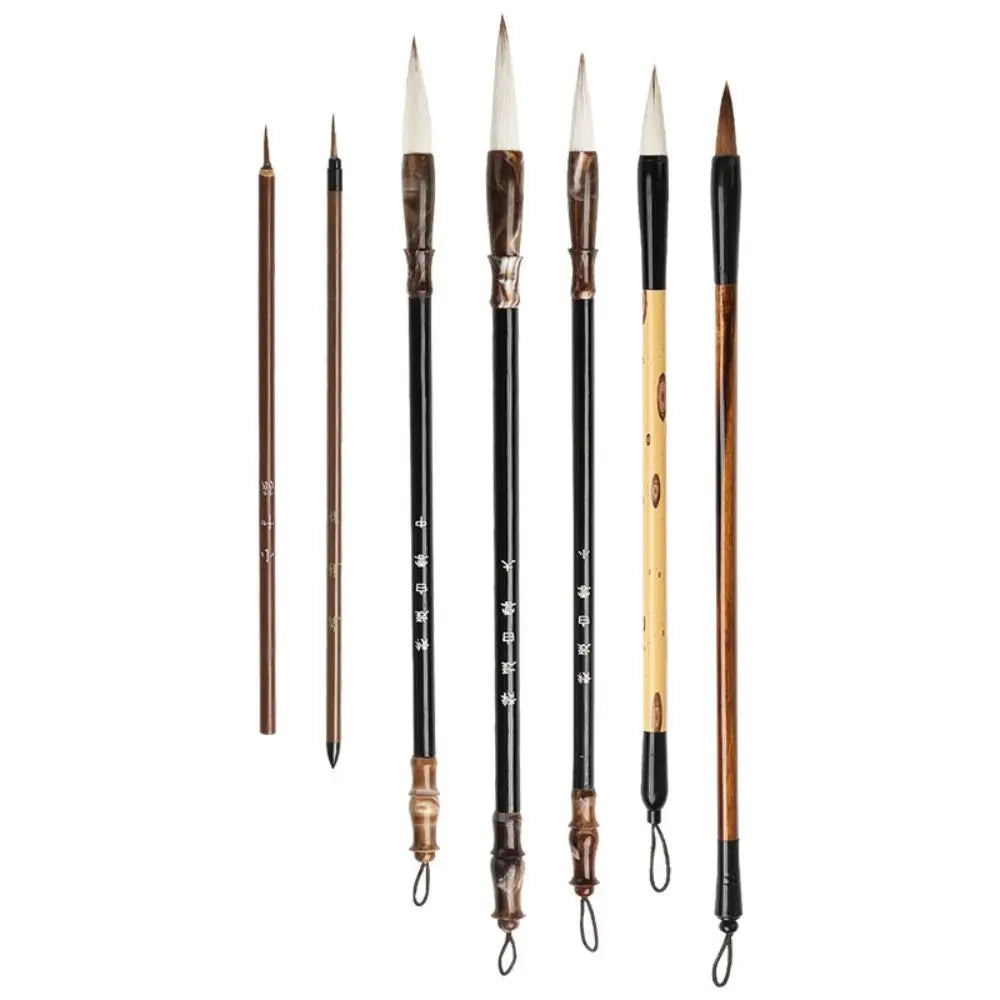 Ancient Oil Watercolor Chinese Calligraphy Brush Wolf Hair Wood Scriptures Writing Brush Oil Painting Art Paint Brush Artist