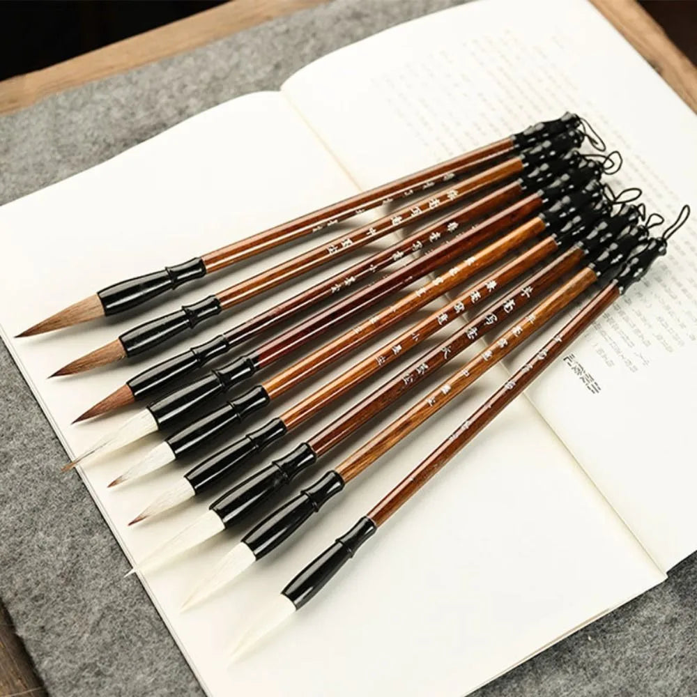 Traditional Chinese Calligraphy Brush Oil Painting Oil Watercolor Scriptures Writing Brush Wood Wolf Hair Art Paint Brush