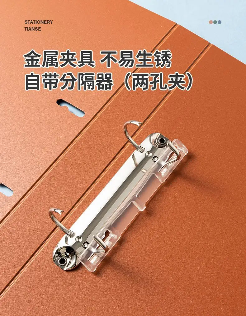 3 Hole Ring Binders File Folder Loose-leaf Binder Morandi Color Waterproof Document A4 Paper Storage