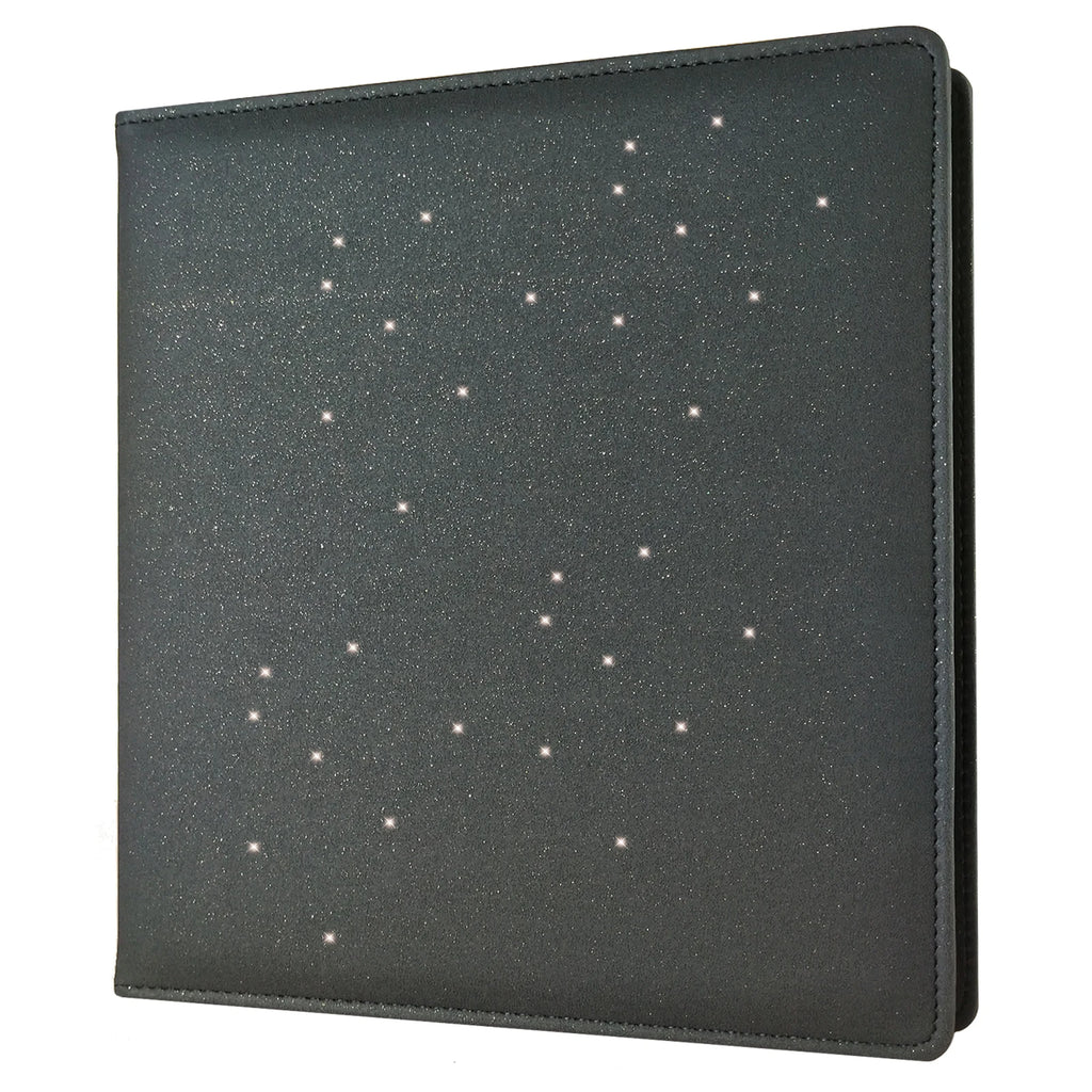 PLRBOK A5 Glitter Leather Photo Cards Album 3 Rings 7.6×9.8mm Kawaii Cute Binder Photocard 20 Sheets 4 Pockets Sleeves 80 Photos