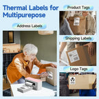Phomemo 4X6 Adhesive Thermal Shipping Label 500 Labels per Stack - 4x6 FanFold Thermal Labels for 241bt Shipping Label Printer