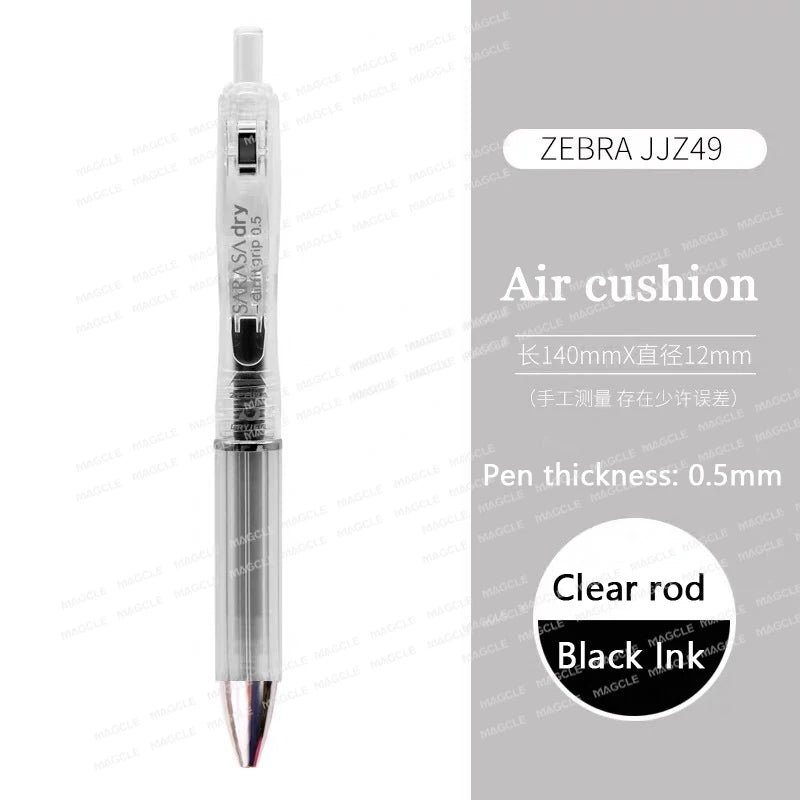 ZEBRA SARASA Dry airfitgrip Gel Pen 0.5/0.4mm Black Core Quick-Drying Smooth Writing Stylos boligrafo gel Stationery for school