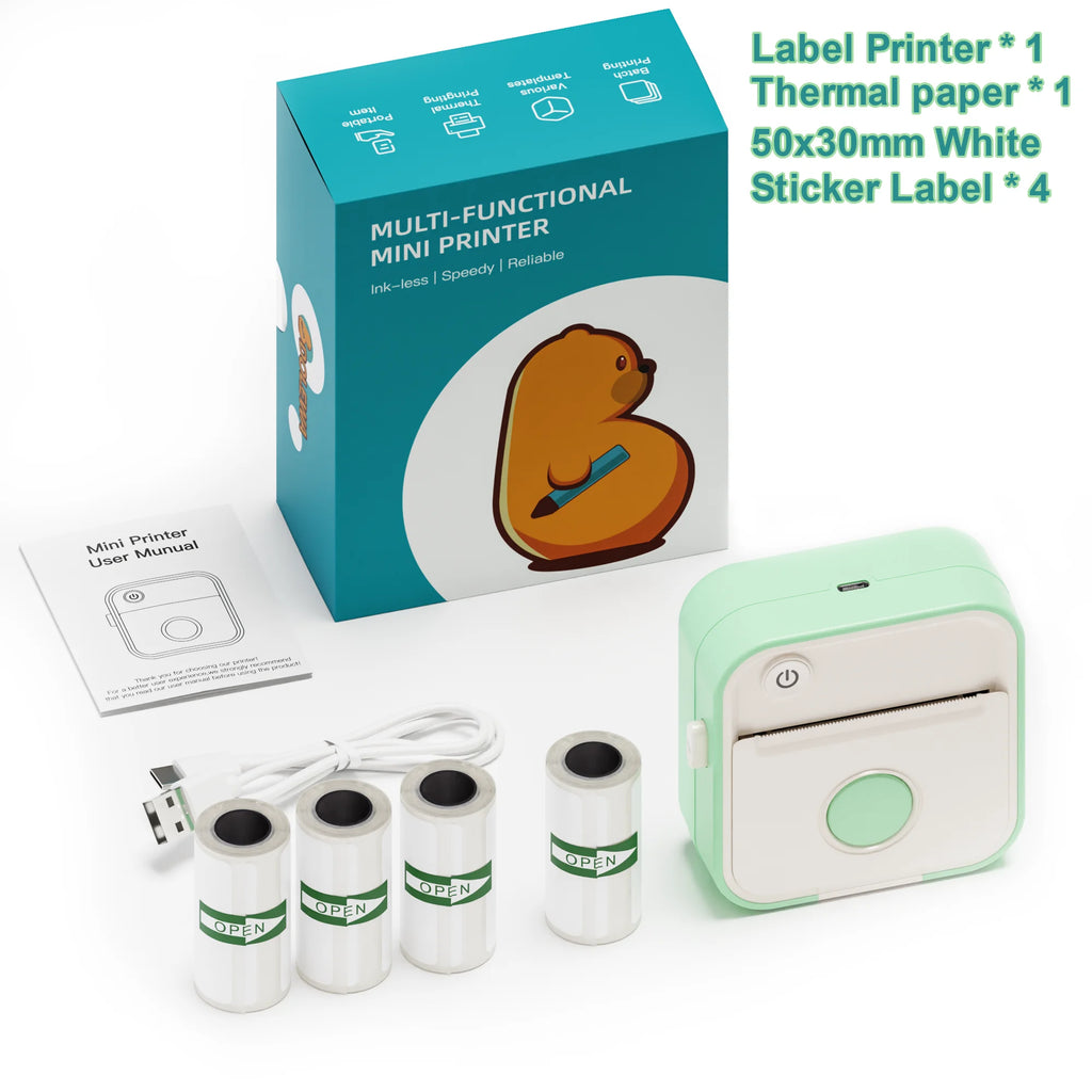 DOLEWA D5 Label Maker Inkless Sticker Printer 12-57mm Roll Paper Adjustable Thermal Pocket Printer for Photo Printing