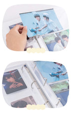 A5 3 Ring PU Leather Binder Kpop Photo Album Refill Pocket 1/2/4/6 3 Inch Photocard Sleeves PVC Free Postcard Collect Book Retro