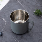 400ml 304 Stainless Steel Coffee Mugs Portable Cups Heat Insulation Anti-fall Thermos Mug Home with Cover and Handle Mug