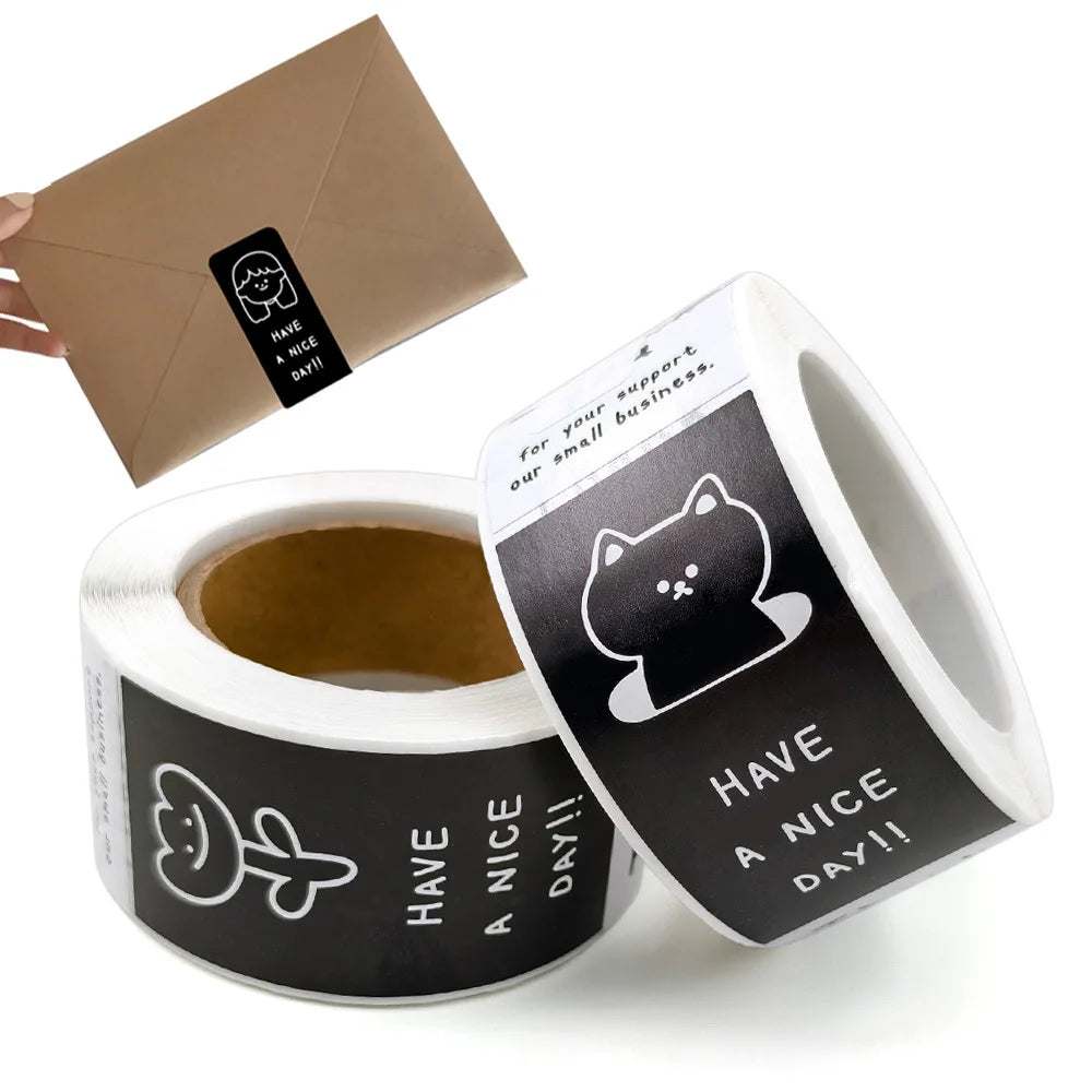 150pcs/roll Box Seal Stickers Rectangle Gift Package Labels Thank You For Your Order Stickers for Baking Decor Gift Bags Packagi