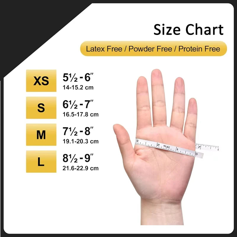Nitrile Disposable Gloves Black 20/50/100PCS Latex Powder Free Gloves Industrial Grade Cooking Working Cleaning Hair Dye Gloves