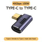 NNBILI 3A Type C Elbow USB 3.1 Charging Data Cable Adapter Converter for Android 90/180 Degree OTG Adapter Fast Charging 10Gbps