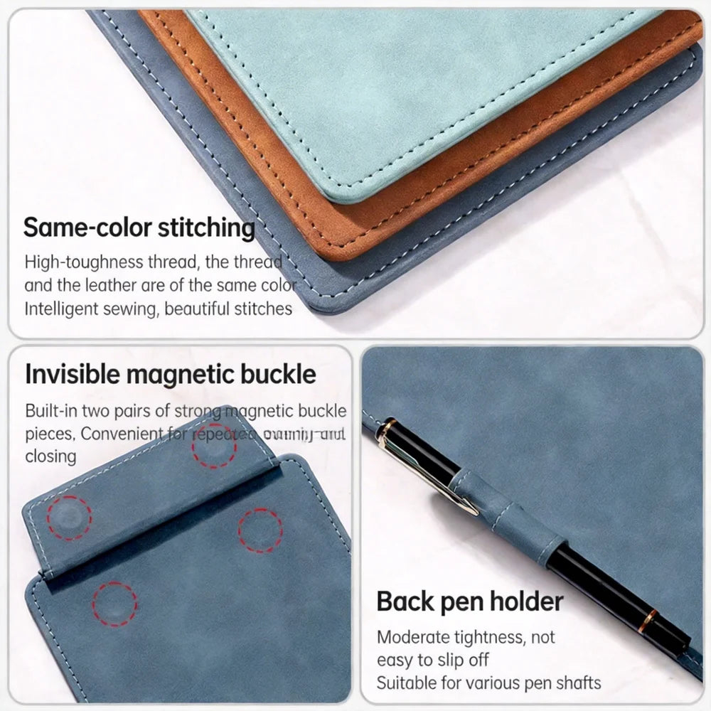 PU Leather Menu Wine Holder Invisible Magnetic Buckle Pen Insert A4 A6 File Folder Waterproof Clipboard Document Clip Restaurant