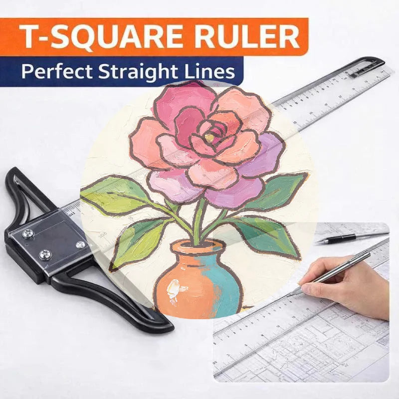 ㉻T Square Ruler 45/60/70/80cm Plastic Drafting Ruler Removable T Head Drawing Drafting Tool Design Art Supplies