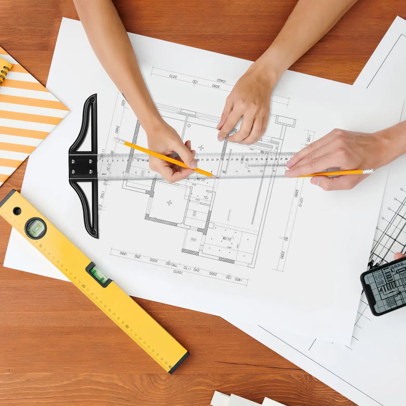 Frame T-shaped Ruler Work Drafting Tools Square Acrylic Woodworking Scriber Measuring Marking Gauge