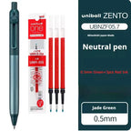 New Uni uniball Zento Flow Metal Rollerball Pen Aluminum Grip Gel Pens 0.5mm Water-Based Black Ink Ultra Smooth Writing Japan