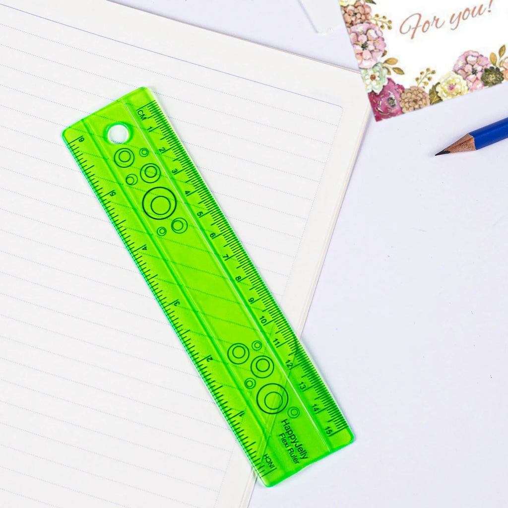 Multifunction Student Flexible Ruler Inch and Metric 30 cm/12 Inch 15 cm/6 Inch Transparent Colors Stationery Rule School Supply