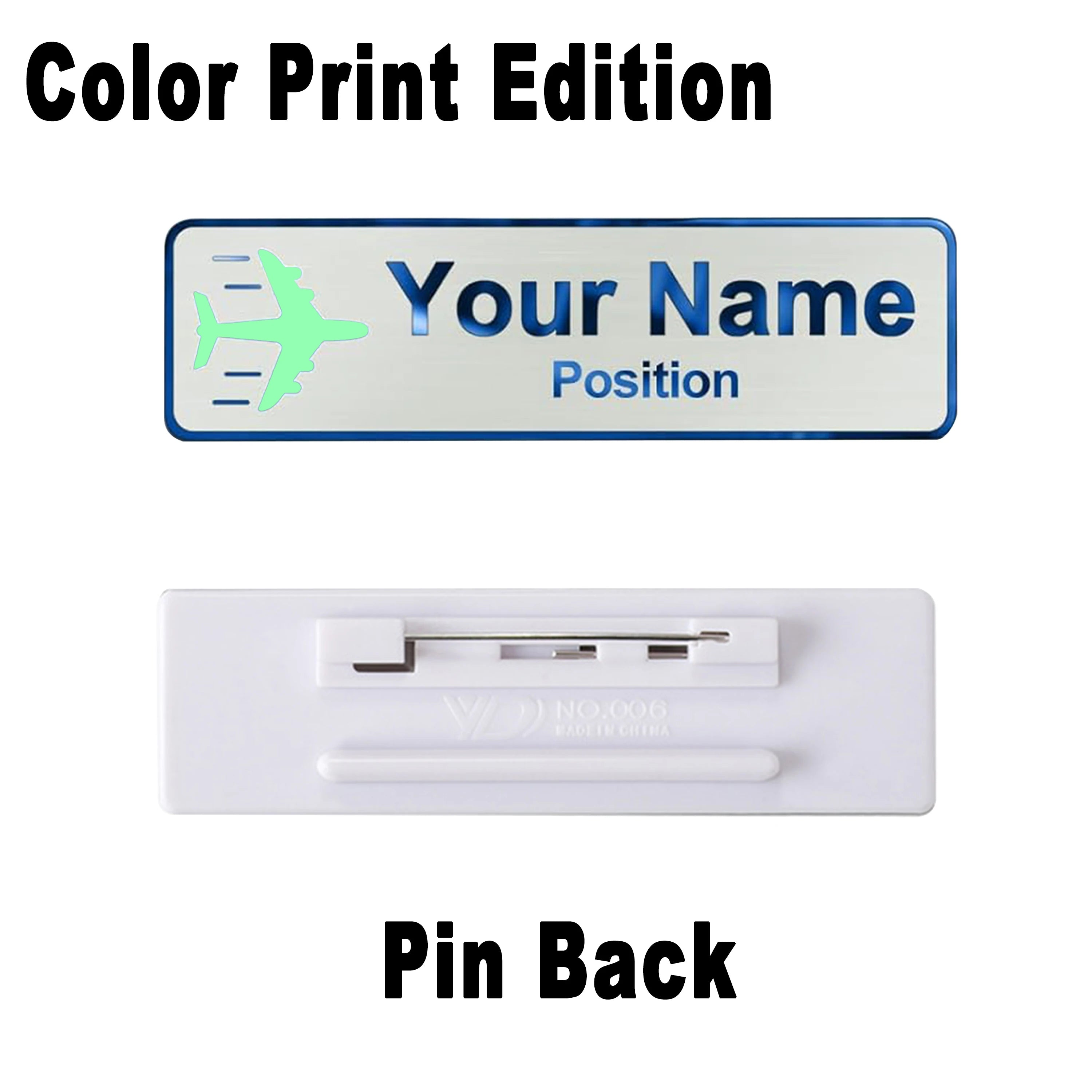 Custom Name Badge Engraved Personalized Name Plate Stainless Steel Custom Name Tag with Magnetic Pin Back Pin Clip