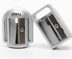 1/2Pcs Deli Zinc Alloy Pencil Sharpener Silver Metal Sharpener School Office Sharpener Stationery Supplies