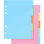 10Pcs Smooth Thick PP Plastic Dividers with Label Tabs for A5 6-Ring Binder Translucent Design Indexing Subject Separation