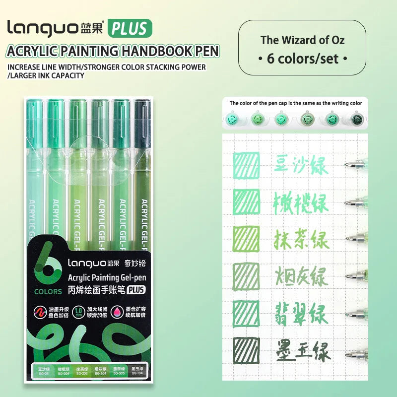Languo 6/24/36/54/72/90 colors Acrylic Painting Handbook Pens Multi-Color Gel Pen Student Neutral Pen Writing Marker Stationery