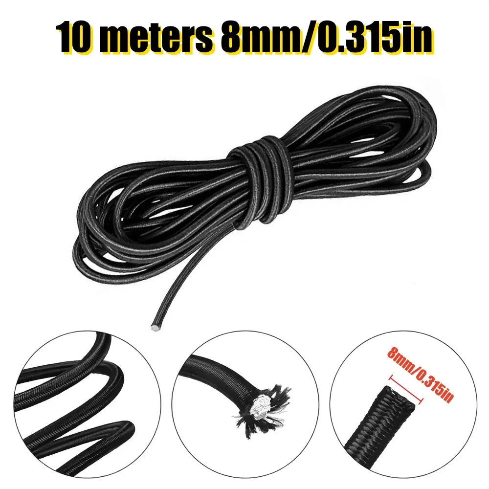 10M Strong Elastic Cord Rope Rubber Band Sewing Clothing Craft Supplies for DIY Jewelry Making Tents Kayak Boat Bag Luggage
