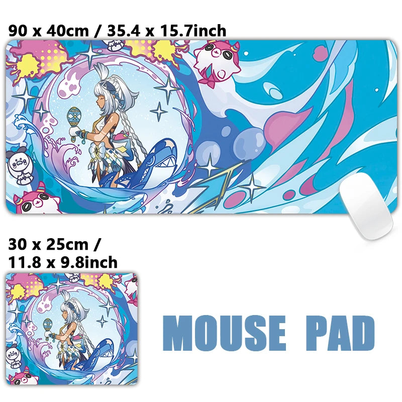 Anime Game Furina Neuvillette Mavuika Wanderer Raiden Columbina XXL Large Genshin Impact Mouse Pad Keyboard Desk Mat Mousepad