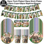 Jungle Disposable Paper Plate Napkin Cup Safari Animal Party Supplies for Baby Shower Safari Jungle Theme Birthday Decoration