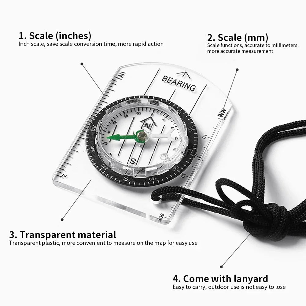 Outdoor Tactical Compass Sport Camping Hiking Compass Mountaineering Travel Professional Survival Compass Gadget Tools
