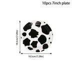 Cow Party Themed Disposable Tableware Set Paper Plates and Cow Napkins for Kids Cow Themed Birthday Party Decorations