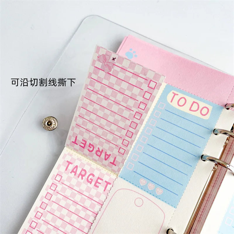 A6 Cute Loose-leaf Colorful Refill Inner Page Line Blank Grid Inner Page Inside Paper Stationery