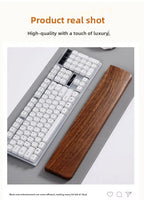 Solid Wood Keyboard Wrist Rest for 87 Key Mechanical Keyboard, Ergonomic Wooden Palm Rest with Non Slip Base