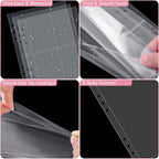 A5 Notebook Photocard Binder with 4 Pockets Sleeves, 6 Ring  PU Leather Binder Loose Leaf Personal Organizer Photo Binder Book