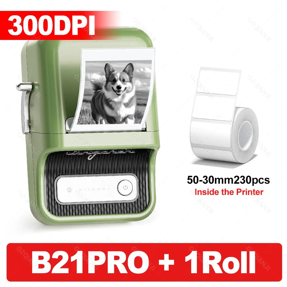 Niimbot 200dpiB21 300dpi B21PRO Label Maker Tag Price Portable Thermal Label Printer with White Photo Labels for Bakery/Business