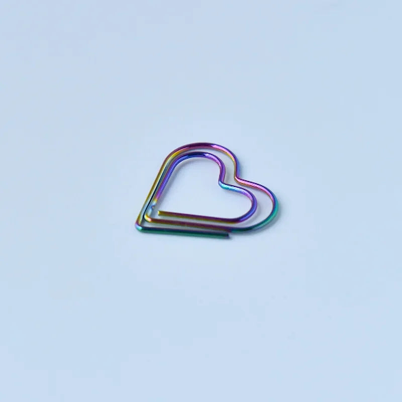 30/50pcs Heart Metal Paper Clips Binder Clip Mini Bookmark Book Binding Note Decor Stationery School Office Binding Supplies