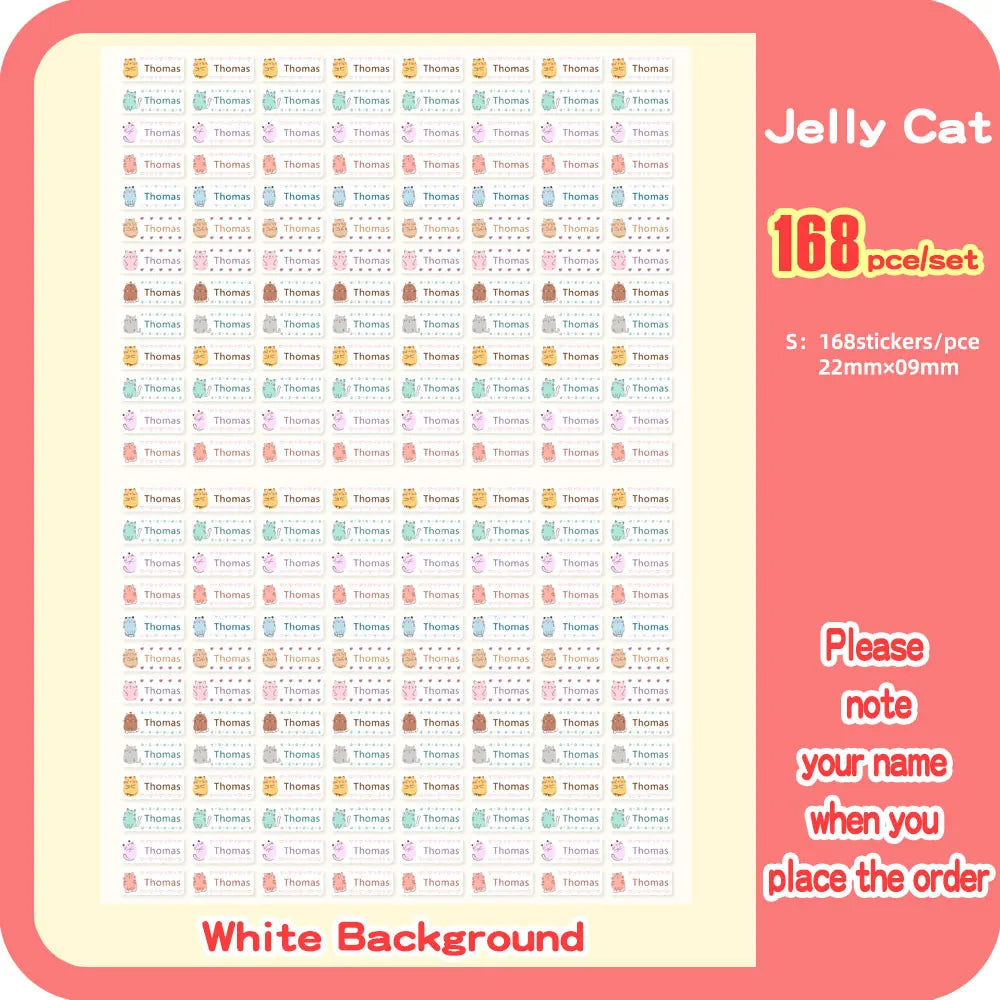 Custom Name Sticker for Kids School Clothes Waterproof Iron on Clothing Tags Transparent Label Personalized Child Washi Stickers
