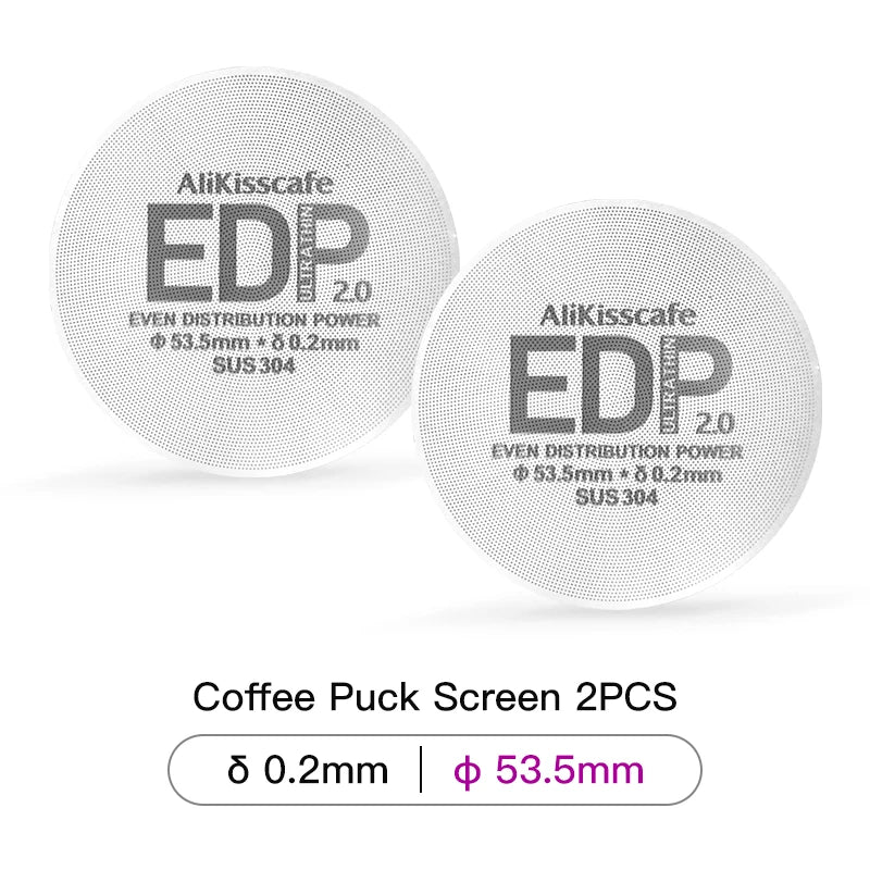 Alikisscafe Espresso Puck Screen 0.2mm Thickness 51mm 53.5mm 58.5mm Reusable Stainless Steel Heat Resistant Mesh Barista Tools