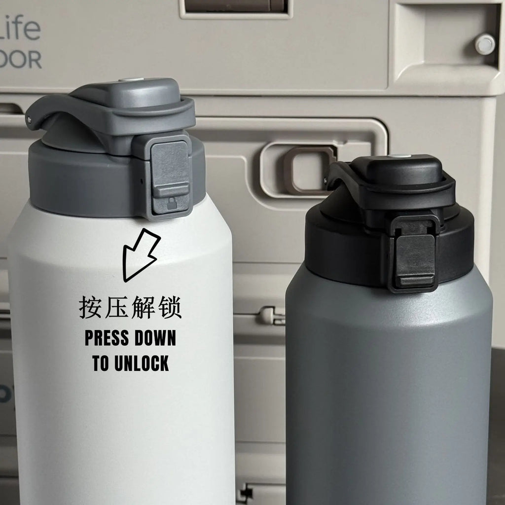 TYESO stainless steel portable sports kettle 2000ml large capacity insulated cup Outdoor portable direct drinking cup