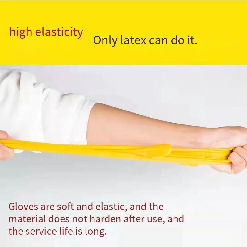 Thickened Latex Rubber Gloves Wear Resistant Household Dishwashing Laundry Protection Hand Guard Kitchen Daily  Cleaning Tool