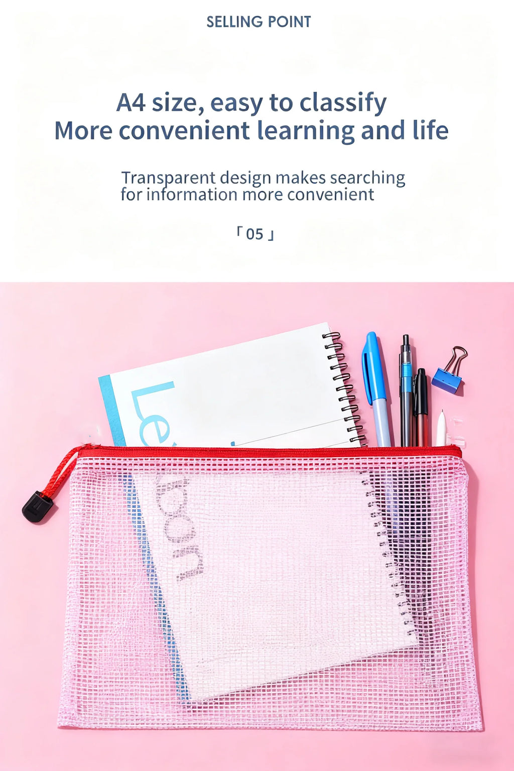 Zipper Documents Bag A4/A5 Plastic Folders A3 Transparent Waterproo File Organize Storage Bag School Office Stationery Supplies