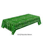 1pc Soccer Plastic Tablecloth Birthday Soccer Day for Soccer Birthday Decoration Disposable Party Soccer Table Cover Tableware