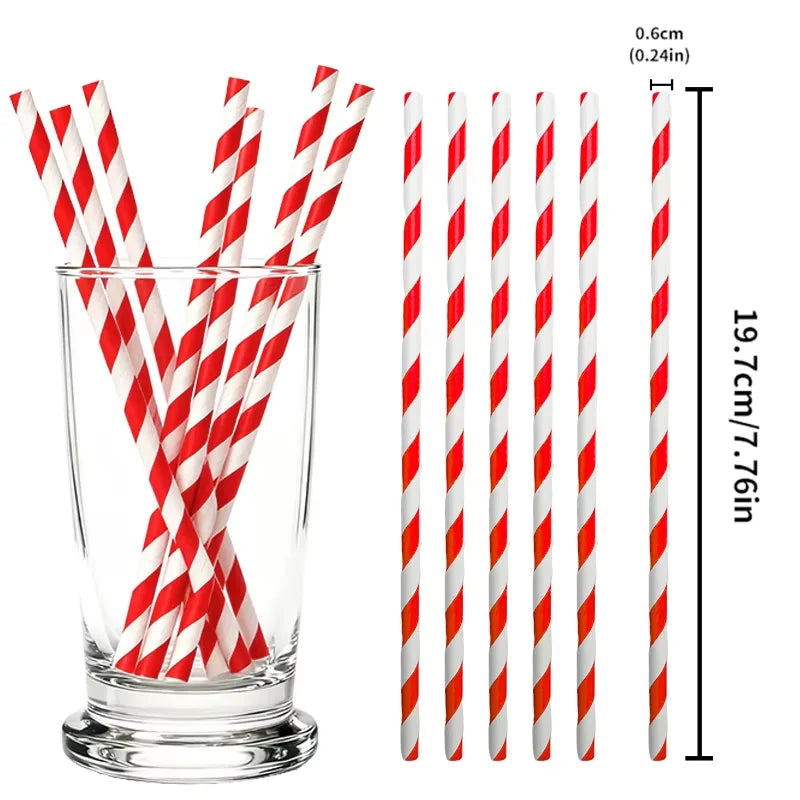 Red Corrugated Disposable Coffee Cups Heat Insulation Cups with Straw for Hot Beverage Ideal for Party Christmas New Year Supply