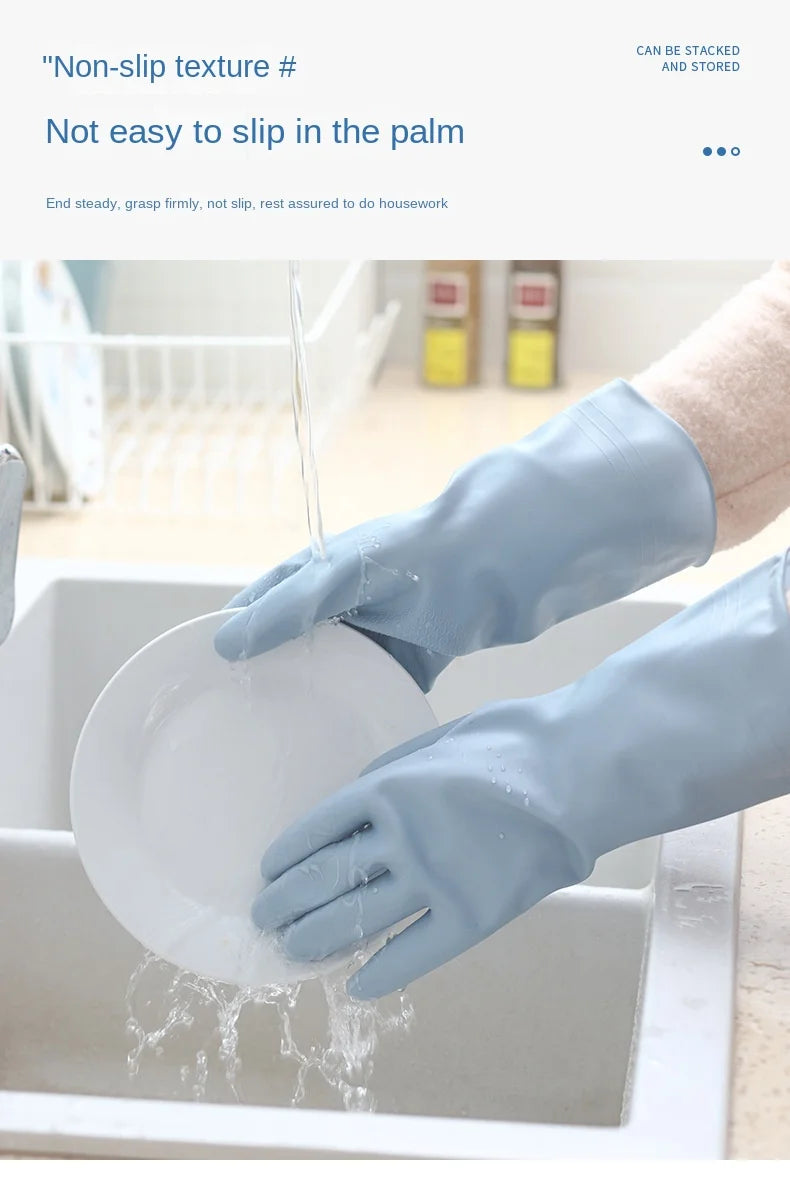 3342 Kitchen Dishwashing Gloves Thickened Durable Waterproof Cleaning Housework Women'S Laundry Latex Rubber Gloves