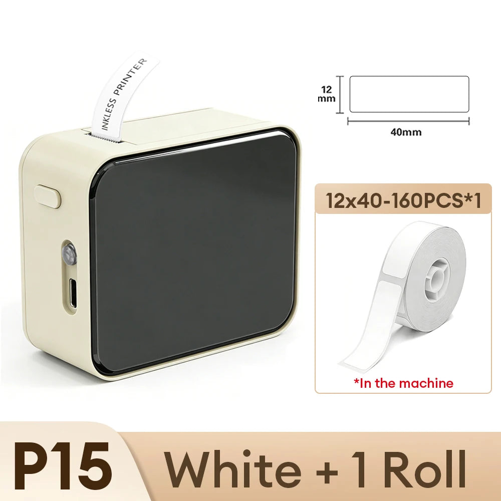 Marklife P15 Thermal Label Printer Mini Handheld Bluetooth Wireless Labeling Machine With Adhesive Label For Price Tags Noink