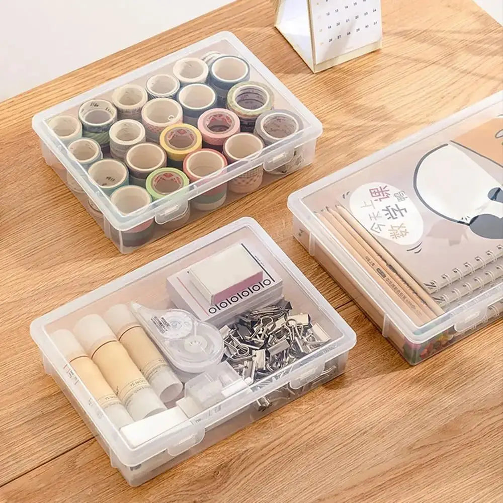 Portable A4 A5 File Organizer Multifunctional Transparent Document Storage Container Dustproof File Box Home Office Supplies