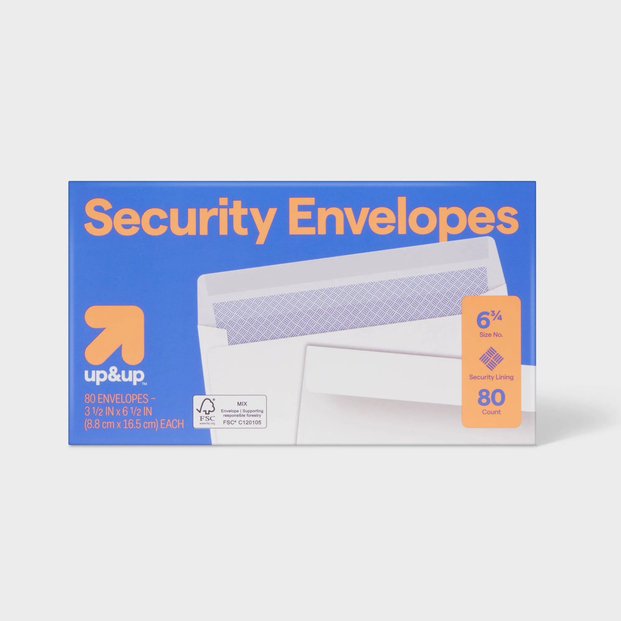 160ct White Gummed Flap Security Envelopes, 3.5 x 6.75 Inch Paper Mailers For Office Business Letters