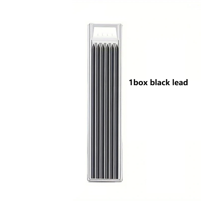 5 Colors 2.8mm Solid Woodworking Mechanical Pencil with Pen Cover 2B Black Yellow Red Lead Long Headed Carpenter Marking Pencil