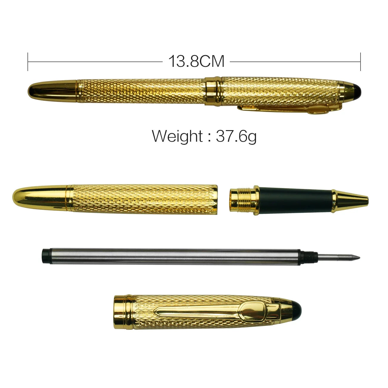 STONEGO Classic Luxury Rollerball Pens, Stainless Steel Roller Ball Pen for Men Women, School, Office, Executive, Business